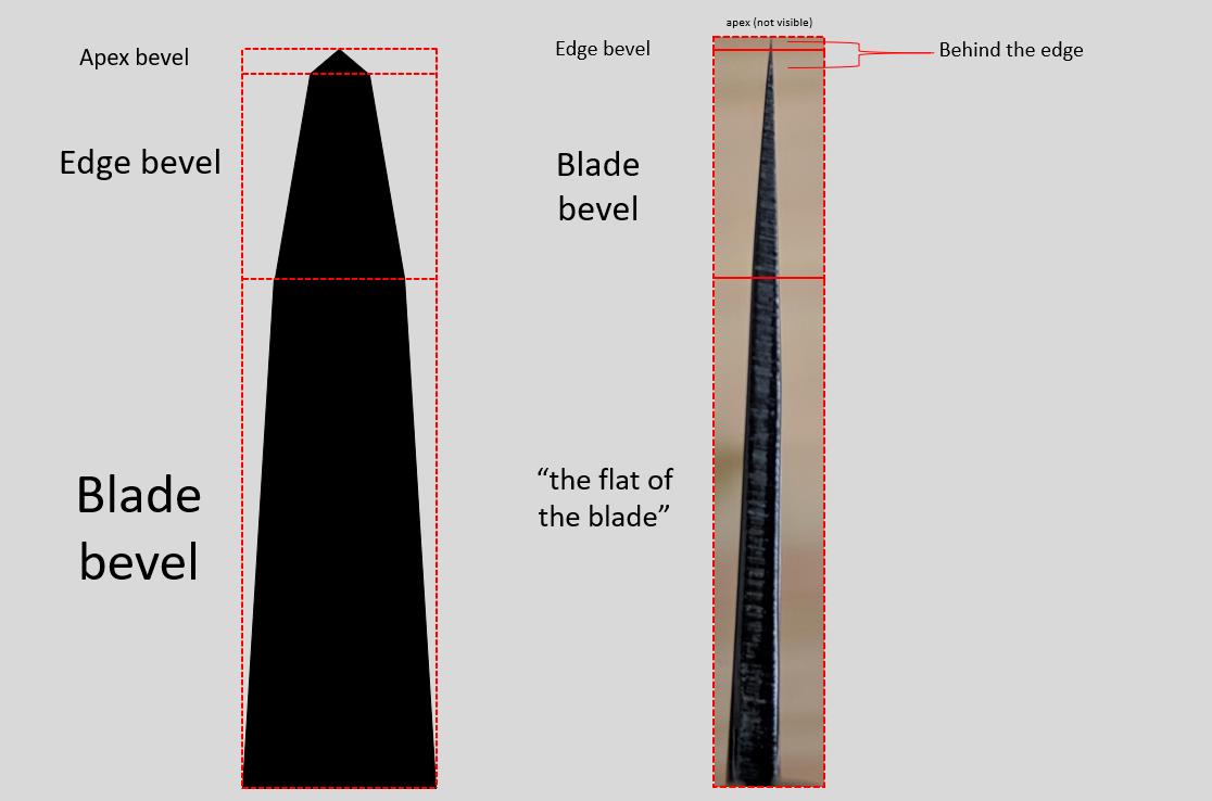 Diagram of kitchen knife geometry