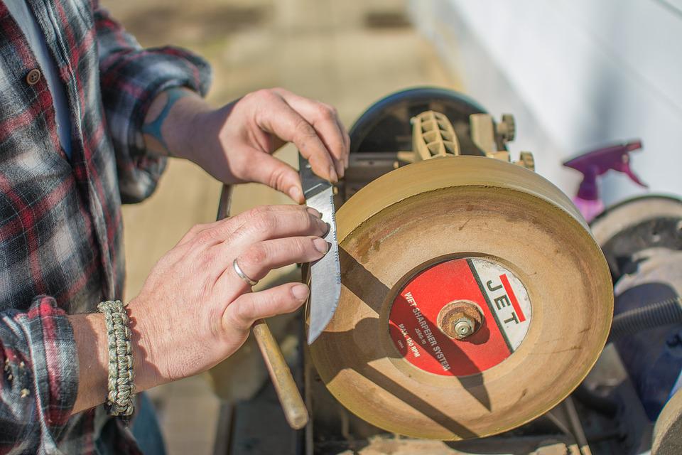Knife Sharpening on a Wheel Image