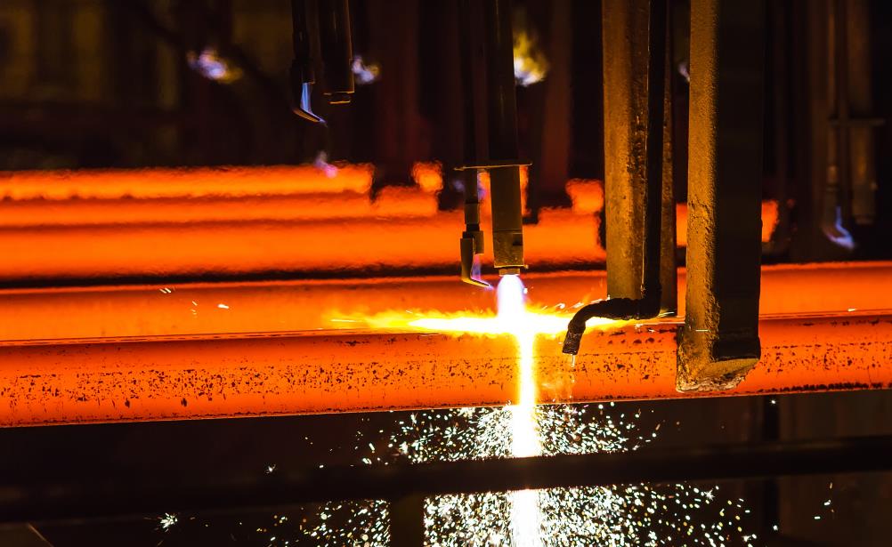 Steel Billets at Torch Cutting