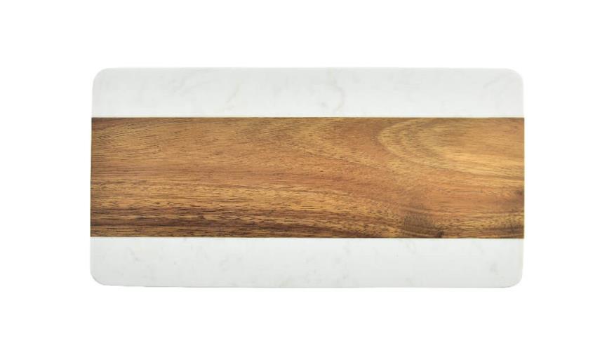 Marble and Acacia Charcuterie Board with Rounded Corners NCW21165