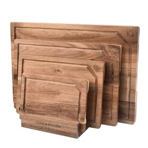 Acacia 4-Piece Cutting Board Set with Juice Groove LKCBO20014