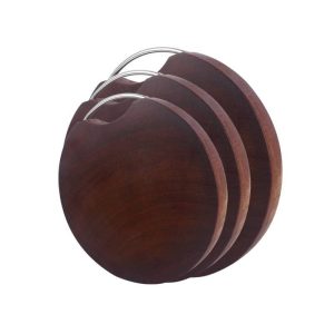 End Grain Round Ironwood Cutting Board with Handle LKCBO20023-25