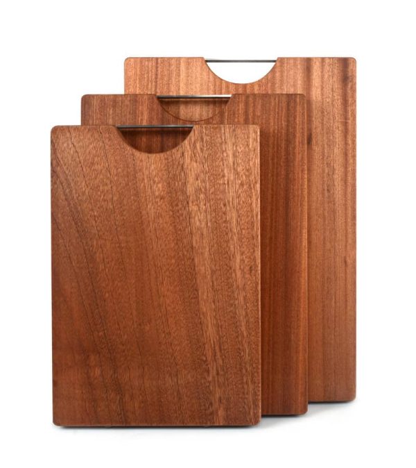 Sapele Cutting Board with Handle and Non-Slip Bottom Pads LKCBO20026-28