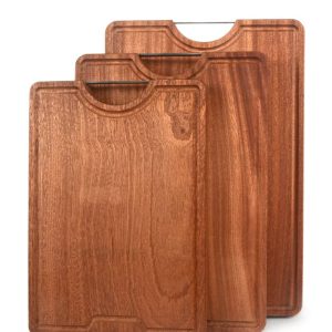 Sapele Cutting Board with Juice Groove and Handle LKCBO20034-36
