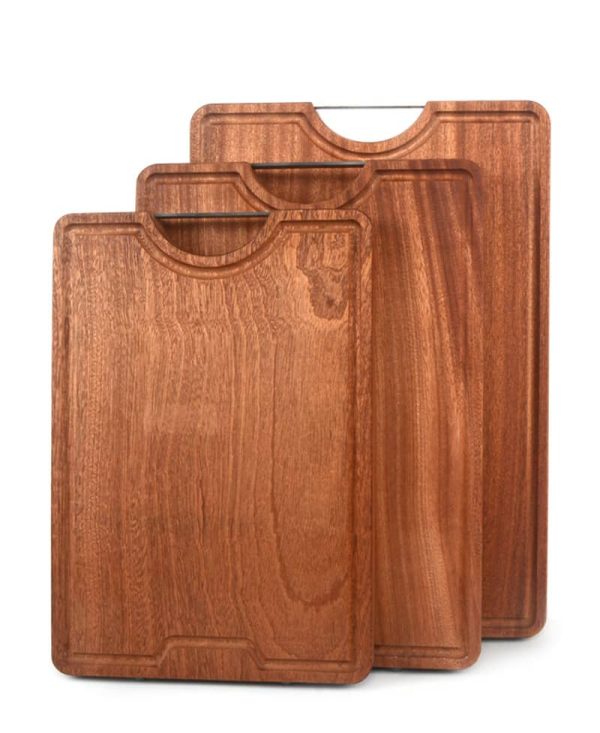Sapele Cutting Board with Juice Groove and Handle LKCBO20034-36