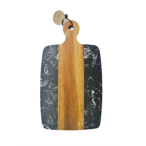 Marble and Acacia Charcuterie Board with Handle LKCHB20001