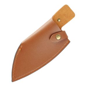 Custom Vertical Carry Buthcer Knife PU Leather Sheath with Belt Loop LKKSH20005