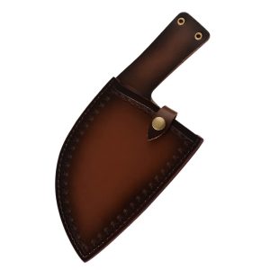 Custom Vertical Carry Serbian Chef Knife Faux Leather Sheath with Belt Loop LKKSH20022