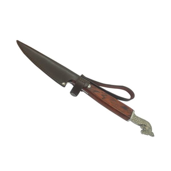 Custom Vertical Carry Fixed Blade Split Leather Sheath with Belt Loop LKKSH20028