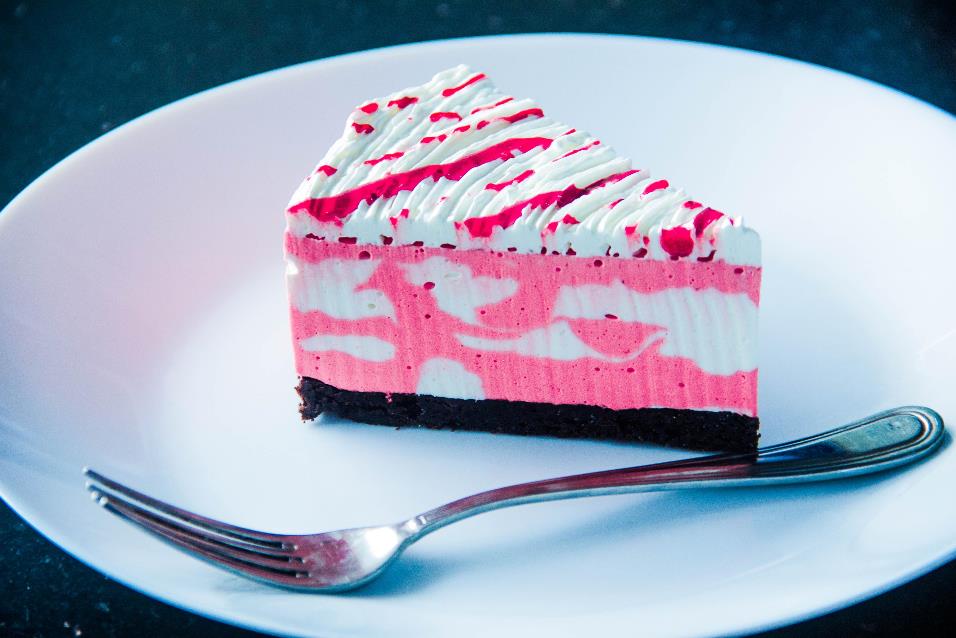 dessert fork lying besides a cake