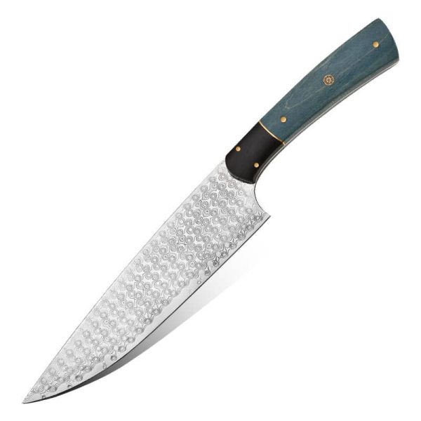 Damascus Clad 10Cr15CoMoV G10 Handle Chef Knife 185 mm LKWCK10001