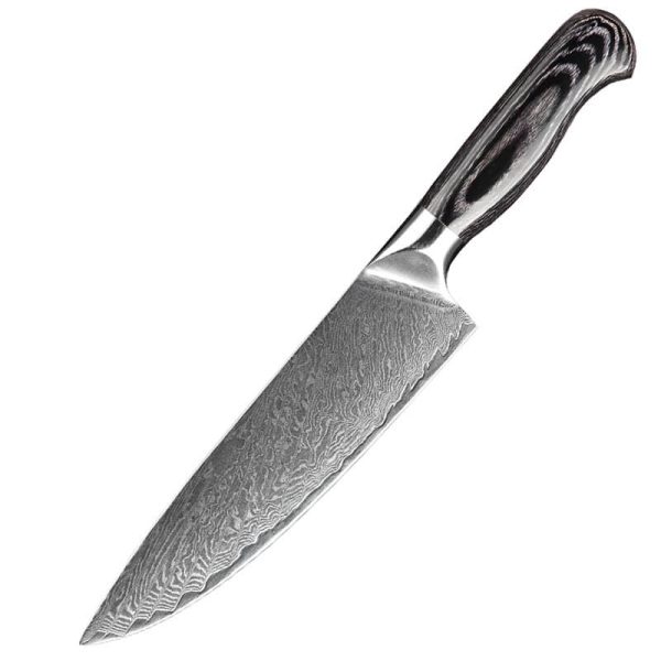 Damascus Clad 10Cr15CoMoV Pakkawood Chef Knife 205 mm LKWCK10013