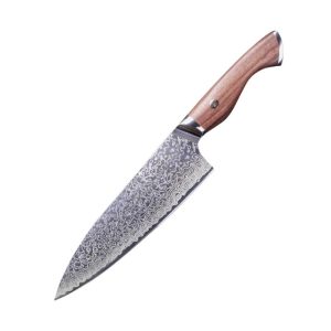 Damascus Clad 10Cr15CoMoV Pau Rosa Chef Knife 200 mm LKWCK10010
