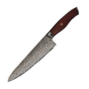 Damascus Clad 10Cr15CoMoV Rosewood Chef Knife 205 mm LKWCK10011