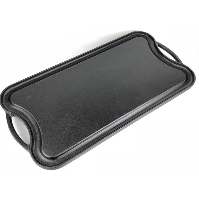 thumbnail interactive-video image 1 of Brighatlk 12-Inch Cast Iron Reversible Grill/Griddle – Double Handled, Round, Gas Stove Compatible, Black 1 of 5