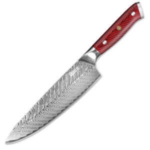 Damascus Clad 10Cr15CoMoV G10 Handle Chef Knife 330 mm KKDA0062