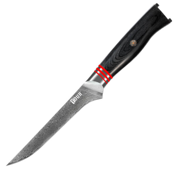 Damascus Clad 10Cr15CoMoV Pakkawood Handle Boning Knife150 mm KKDA0155