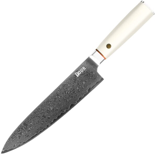 Damascus Clad 10Cr15CoMoV Stabilized Wood Handle Chef Knife 195 mm KKDA0195