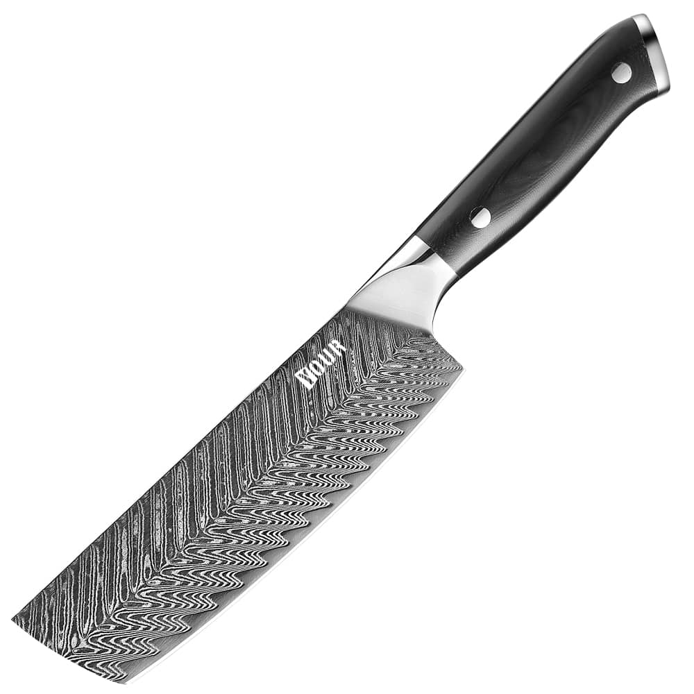 Damascus Clad 10Cr15CoMoV G10 Handle Nakiri 180 Mm KKDA0425 LeeKnives vesta-home-show-farmhouse-branding