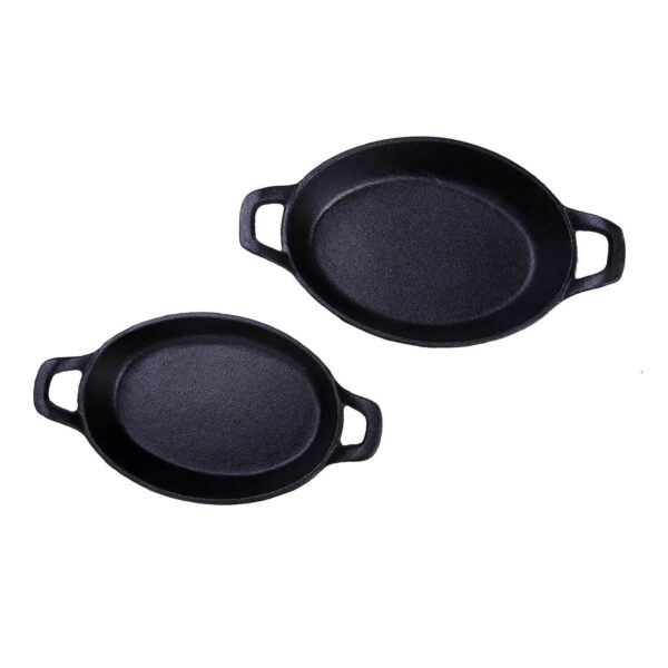 Dual-Handled Cast Iron Oval Frying Pan Set LKPAN60026