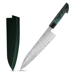 440C Core with Stainless Steel Cladding G10 + Stabilized Wood Gyuto 232 mm LKJGY10016