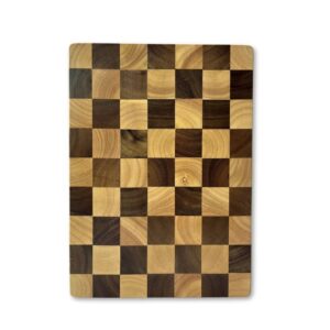 End Grain Acacia Rubberwood Cutting Board with Rounded Corners LKCBO20078