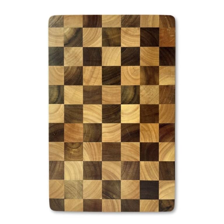 End Grain Acacia Rubberwood Cutting Board with Rounded Corners