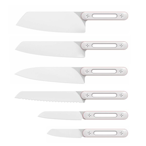 ZDF-905 Powder Steel Pearl White Resin Kitchen Knife Set LKKSE10031