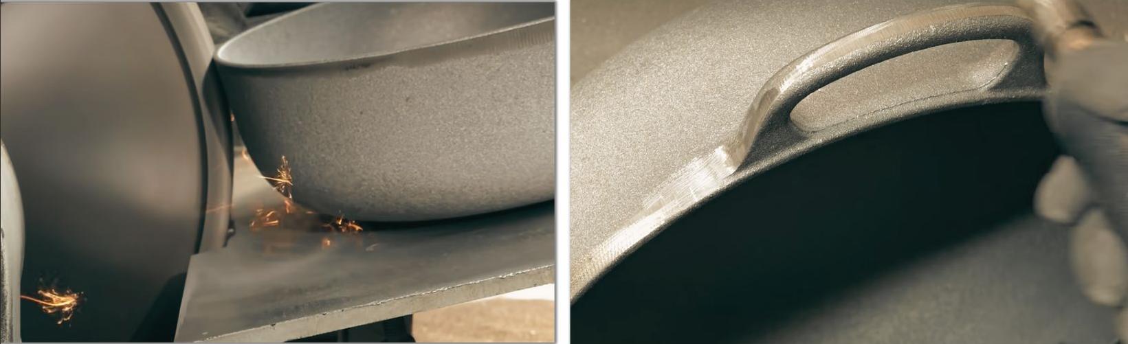 polishing the handle