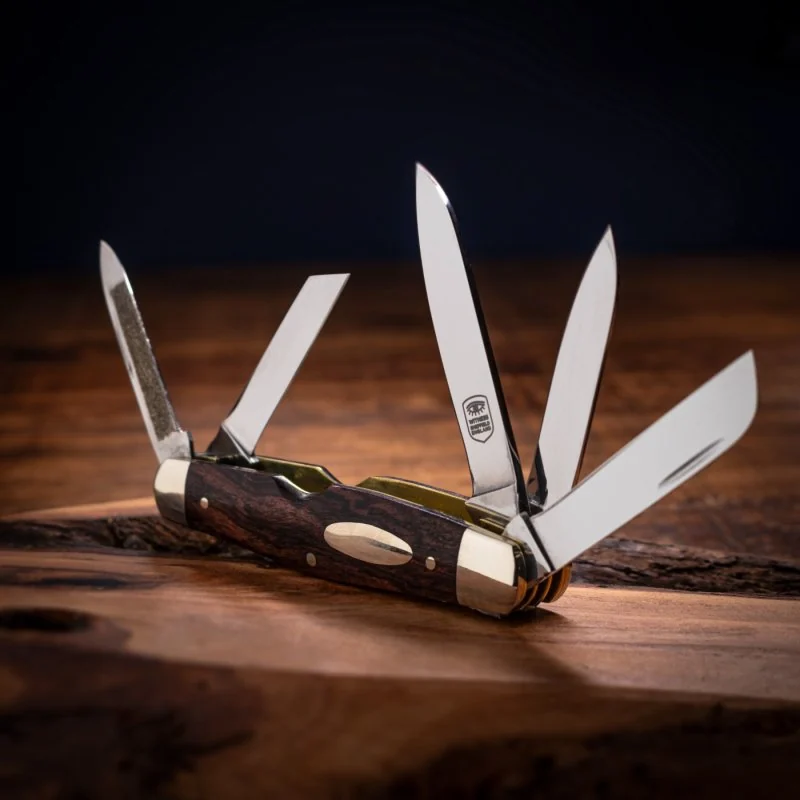 Taylor’s Eye Witness Premier Collection five-blade pocket knife with a desert ironwood handle